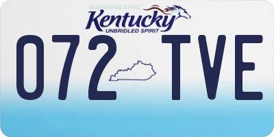 KY license plate 072TVE