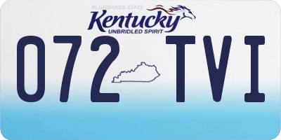 KY license plate 072TVI
