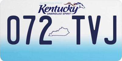 KY license plate 072TVJ