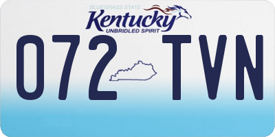 KY license plate 072TVN
