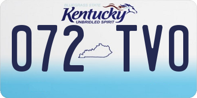 KY license plate 072TVO