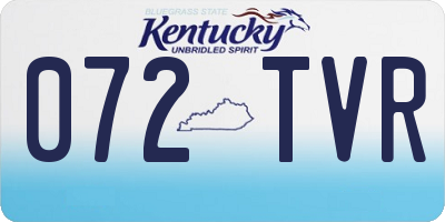 KY license plate 072TVR