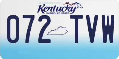 KY license plate 072TVW