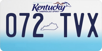 KY license plate 072TVX