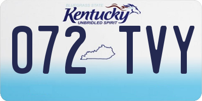KY license plate 072TVY