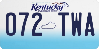 KY license plate 072TWA