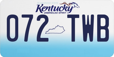KY license plate 072TWB