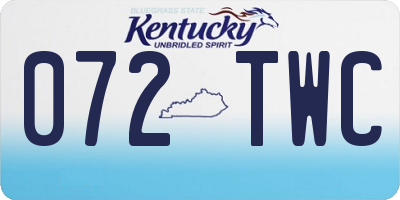 KY license plate 072TWC
