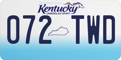KY license plate 072TWD