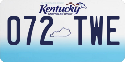 KY license plate 072TWE