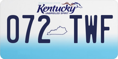 KY license plate 072TWF