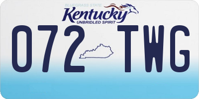 KY license plate 072TWG
