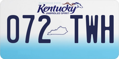 KY license plate 072TWH