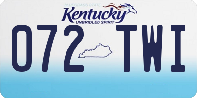 KY license plate 072TWI