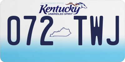 KY license plate 072TWJ