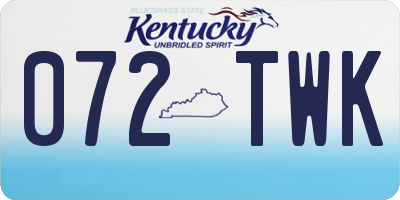 KY license plate 072TWK
