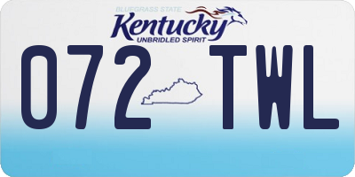 KY license plate 072TWL
