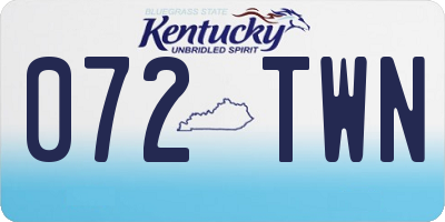 KY license plate 072TWN