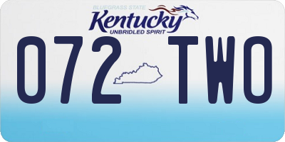 KY license plate 072TWO