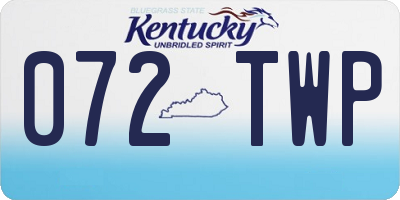 KY license plate 072TWP