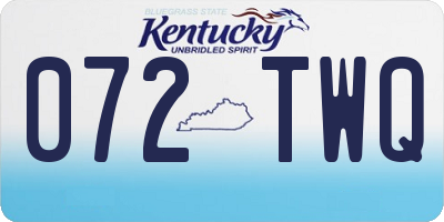 KY license plate 072TWQ