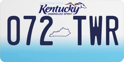 KY license plate 072TWR