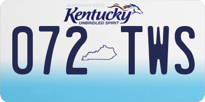 KY license plate 072TWS
