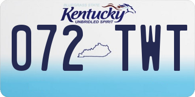 KY license plate 072TWT