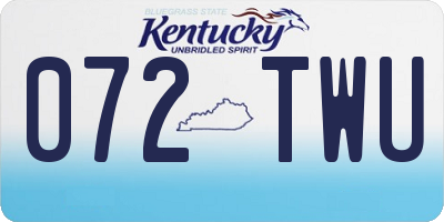 KY license plate 072TWU