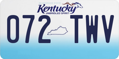 KY license plate 072TWV