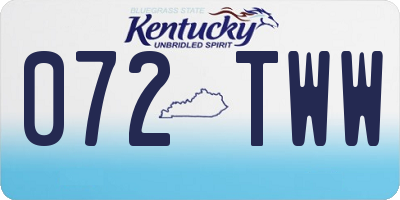 KY license plate 072TWW