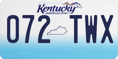 KY license plate 072TWX