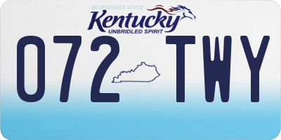 KY license plate 072TWY