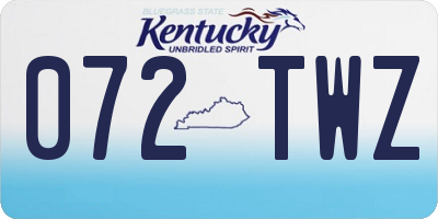 KY license plate 072TWZ