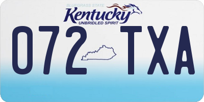 KY license plate 072TXA