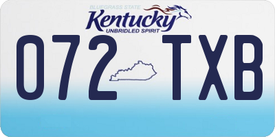 KY license plate 072TXB