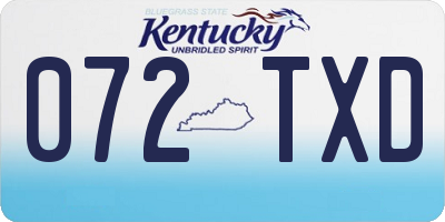 KY license plate 072TXD