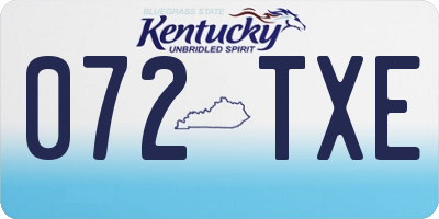 KY license plate 072TXE