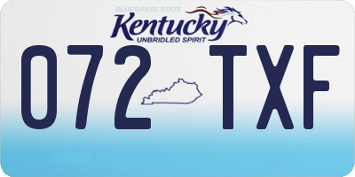 KY license plate 072TXF