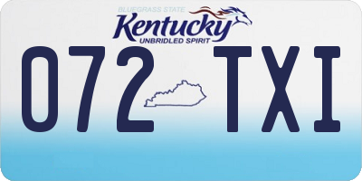 KY license plate 072TXI
