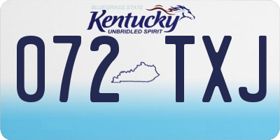 KY license plate 072TXJ