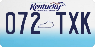 KY license plate 072TXK