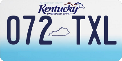 KY license plate 072TXL