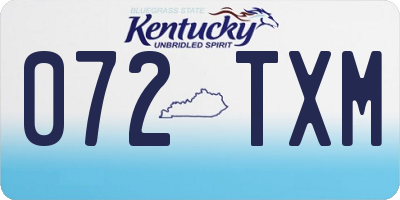 KY license plate 072TXM