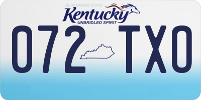 KY license plate 072TXO