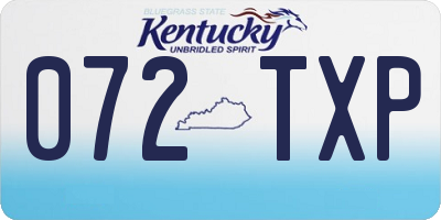 KY license plate 072TXP
