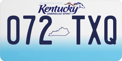 KY license plate 072TXQ