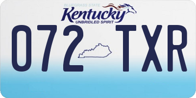 KY license plate 072TXR