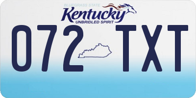 KY license plate 072TXT