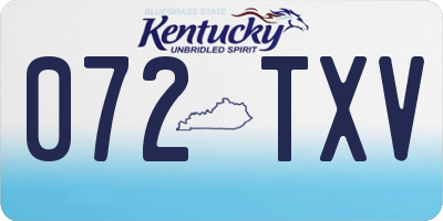 KY license plate 072TXV